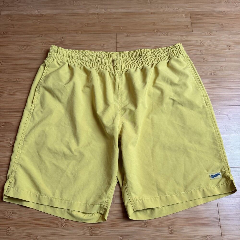 Duluth Trading Co Pier Genius Unlined 9" Swim Shorts Mens XL Yellow
